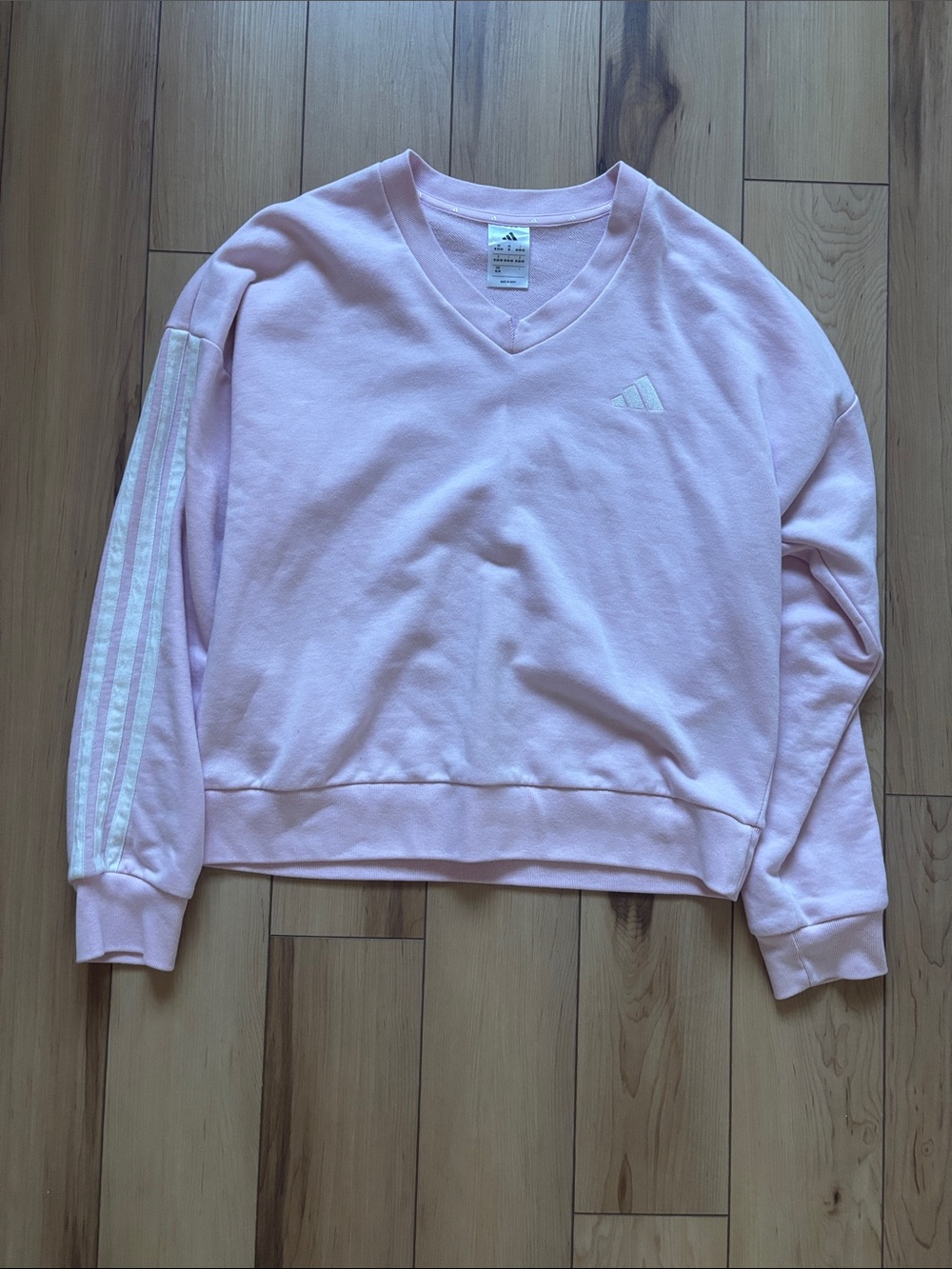 Adidas Women's Pink V-Neck Sweatshirt